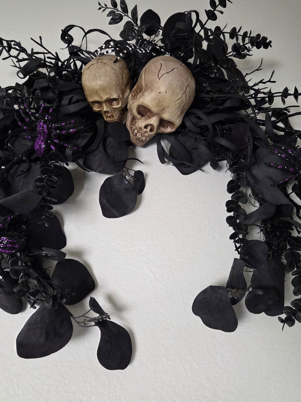 Halloween Black Skull Wreath - Home Holiday Decor